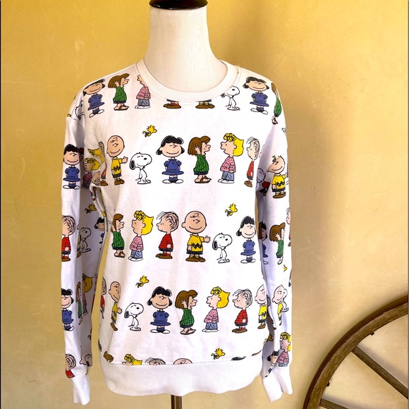 PEANUTS CHARLIE BROWN SNOOPY Super Cute Fun Vintage Sweat Shirt Woman’s Size S - Picture 1 of 9